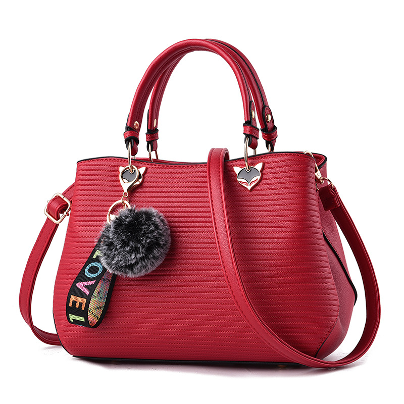 Korean style autumn and winter bag hairball handbag for women